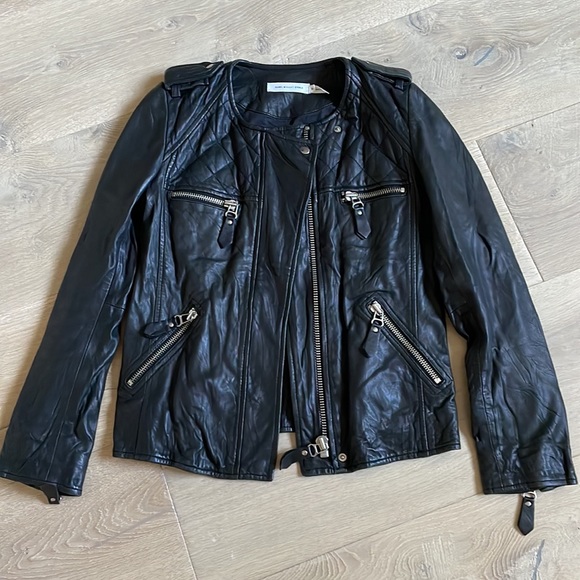 Isabel Marant Étoile Kady Quilted Washed Lamb Leather Jacket in Black. Size 36. - Picture 2 of 9